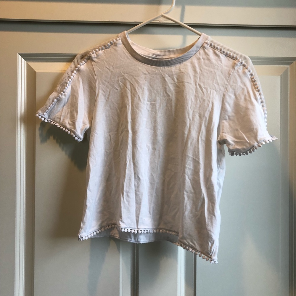 Topshop White Mesh Crop Top